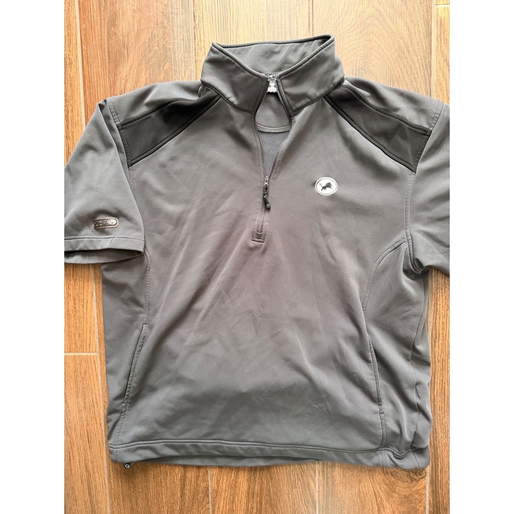 Ahead AHD Performance Mens Gray Short Sleeve Quarter Zip Pullover Detroit Lions